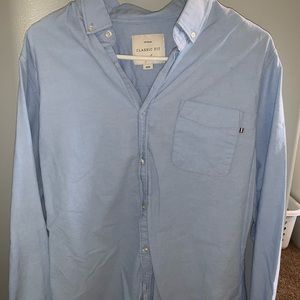 blue button up